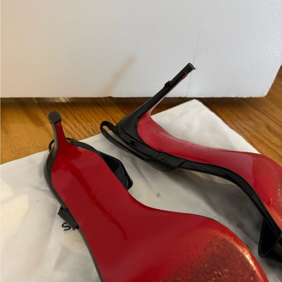 Christian Louboutin Black Stiletto Sandals Sz 37 - Picture 7 of 8